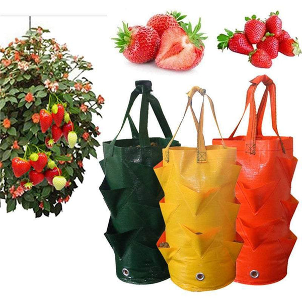 Pots Planters Strawberry Growing Bag Hanging Garden Fruit Vegetables Reusable Planting Baskets Pots Window Boxes