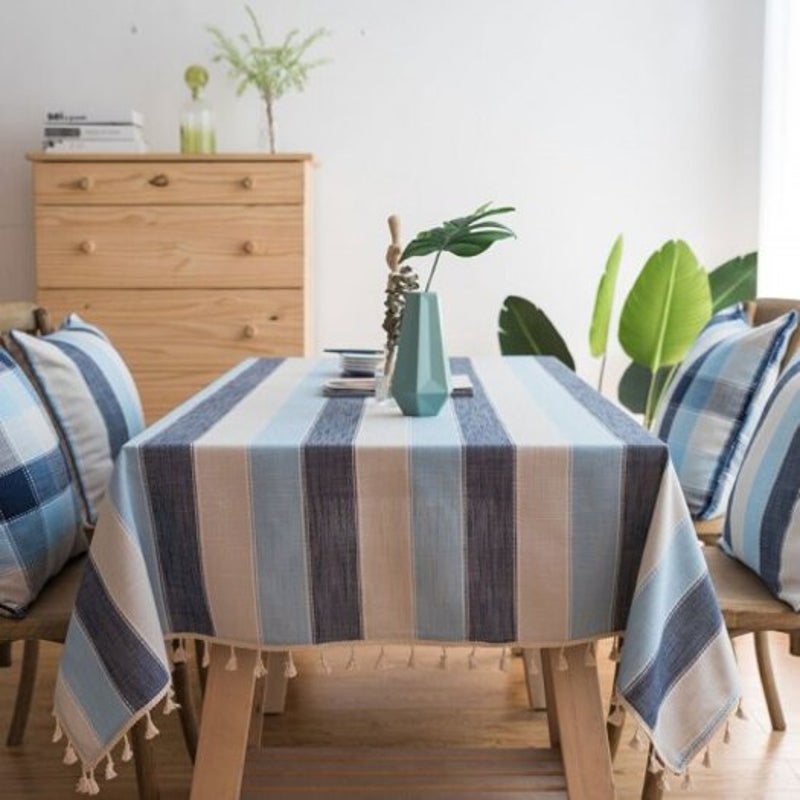 Stripe Waterproof Kitchen Table Cloth Tablecloth Rectangular Tablecloths Dining Cover 60 X 60Cm Table Cloths