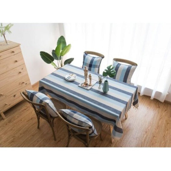Stripe Waterproof Kitchen Table Cloth Tablecloth Rectangular Tablecloths Dining Cover 60 X 60Cm Table Cloths