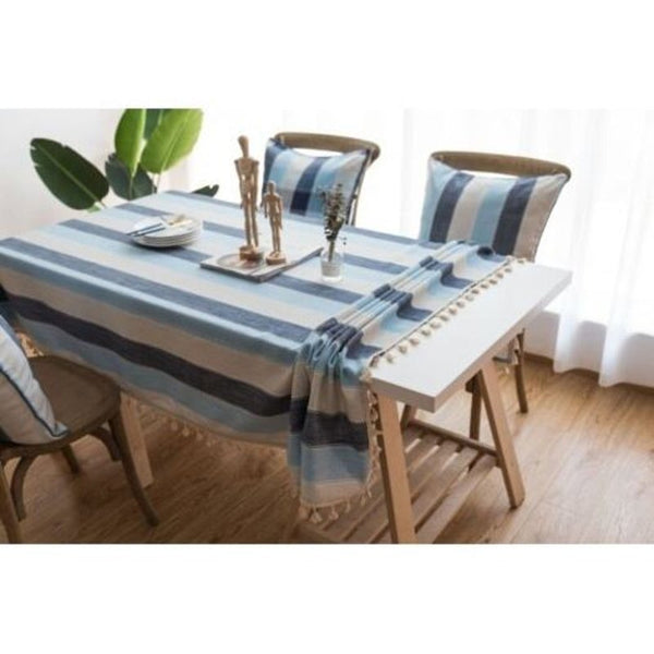 Stripe Waterproof Kitchen Table Cloth Tablecloth Rectangular Tablecloths Dining Cover 60 X 60Cm