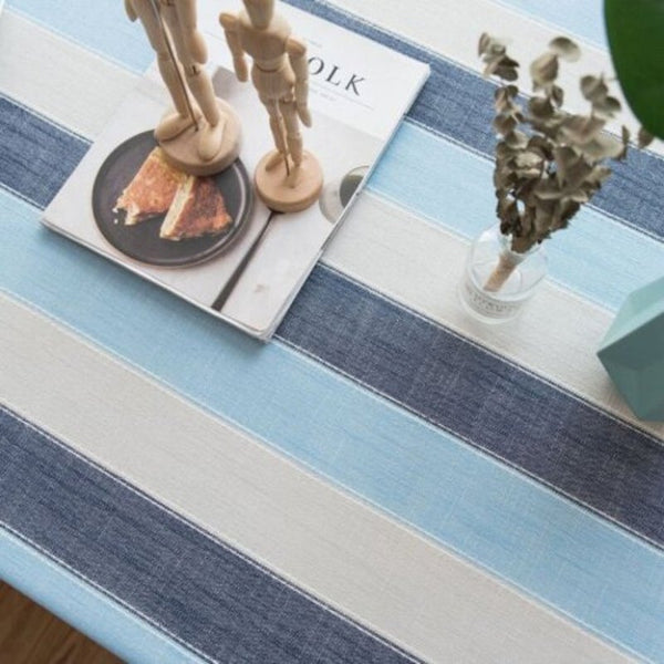 Stripe Waterproof Kitchen Table Cloth Tablecloth Rectangular Tablecloths Dining Cover 60 X 60Cm