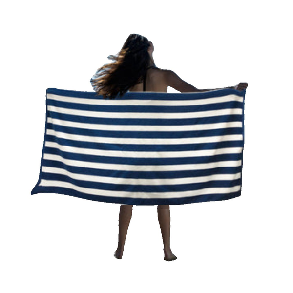 Striped Cotton Terry Beach Towel Stripes 1Pc Towels & Washcloths