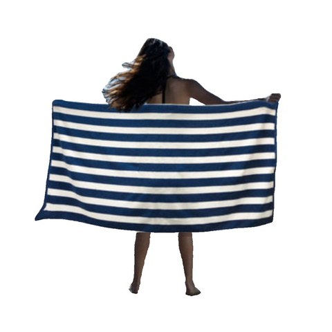 Striped Cotton Terry Beach Towel Stripes 1Pc Towels & Washcloths