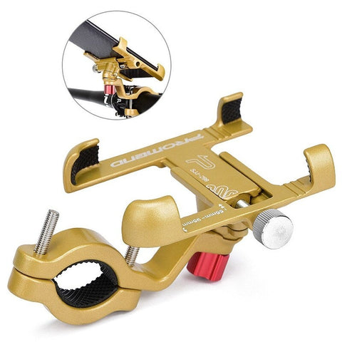 Strong Aluminum Alloy Bike Phone Mount Bicycle Motorcycle Holder Gold Mounts & Holders