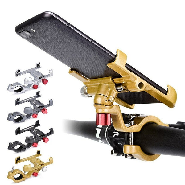 Strong Aluminum Alloy Bike Phone Mount Bicycle Motorcycle Holder Gold Mounts & Holders