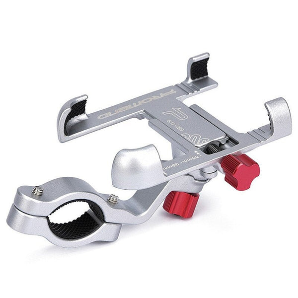 Bike Phone Mount Strong Aluminum Alloy Bicycle Motorcycle Holder Cycling Silver Mounts & Holders
