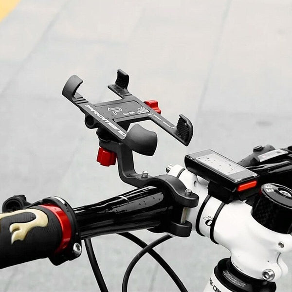 Bike Phone Mount Strong Aluminum Alloy Bicycle Motorcycle Holder Cycling Silver Mounts & Holders