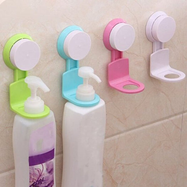 Strong Seamless Suction Cup Shower Gel Hanger Rose Red