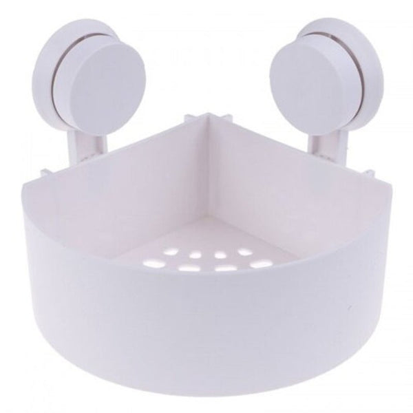 Strong Suction Cup Corner Shelf Washroom Bathroom Tiles Triangle Hanging Rack White Shelves