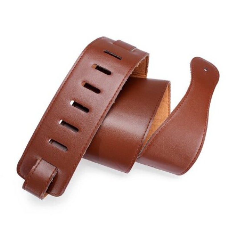 Sturdy Breathable Faux Leather Guitar Strap Brown Guitar Accessories