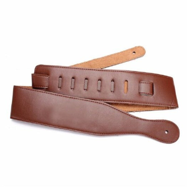 Sturdy Breathable Faux Leather Guitar Strap Brown Guitar Accessories