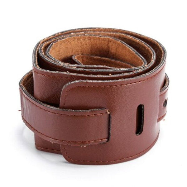 Sturdy Breathable Faux Leather Guitar Strap Brown Guitar Accessories
