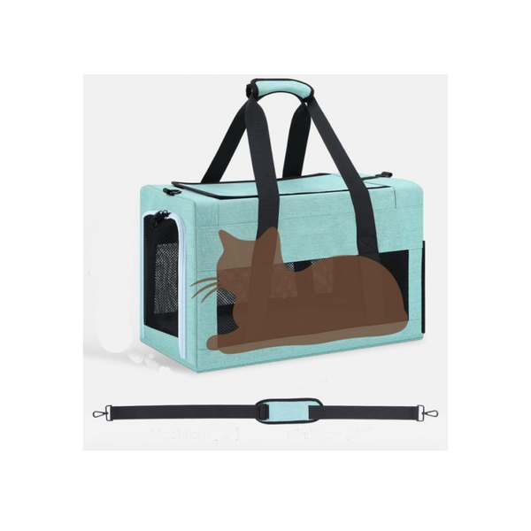 Sturdy Breathable Pet Carrier For Small Cats Dogs Collapsible Travel Bag With Steel Frame Safety Locks Sunshade Green Pet Transport