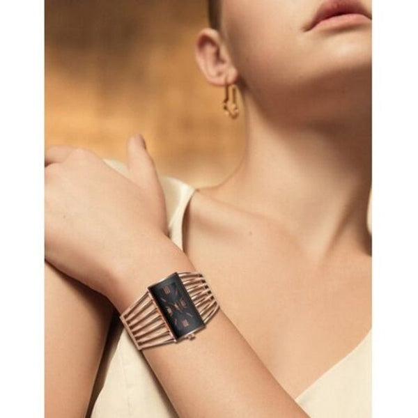 Veile Studios Stylish Bracelet Watch Women Rose Gold Quartz Rectangle Dial Clock For Lady Girls White Watches