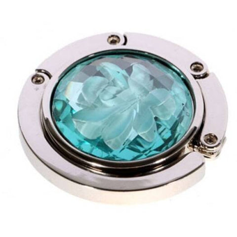 Stylish Folding Crystal Handbag / Purse Bag Hook Hanger Holder Green Handbag Accessories