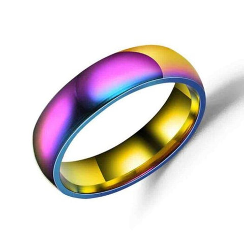 Stylish High Quality Classic Men And Women Rainbow Colorful Titanium Steel Couple Rings Colours 11