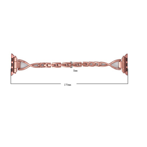 Stylish Metal X Shaped Shiny Watch With Steel Strap For Apple Iwatch 5 4 3 2 1 Watch Bands