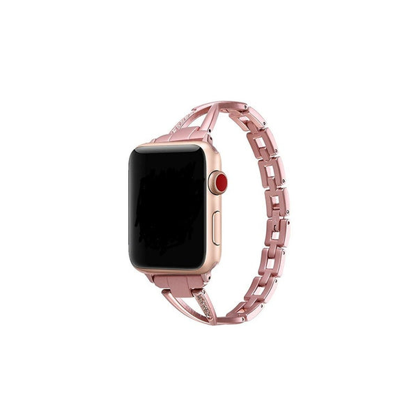 Stylish Metal X Shaped Shiny Watch With Steel Strap For Apple Iwatch 5 4 3 2 1 Watch Bands