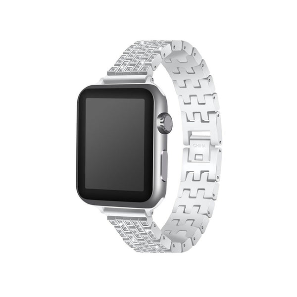 Stylish Shiny Belt Solid Stainless Steel Chain Strap For Apple Watch5 4 3 2 1 Watch Bands