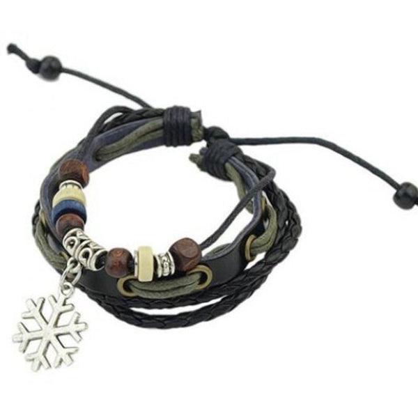 Stylish Women's Snow Flake Layered Bracelet