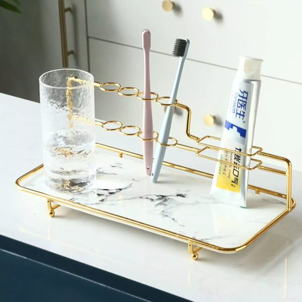Stylish Ceramic Metal Nordic Toothbrush Holder Tumblers & Toothbrush Holders