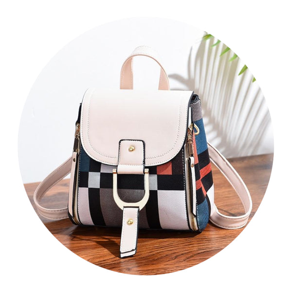 Stylish Ladies Leather Backpack Soft Pu Material White Women Backpacks