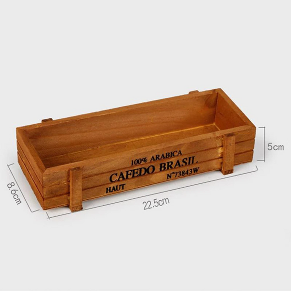 Succulent Plants Flowerpot Rectangular Planter Wood Storage Box Deep Brown Baskets Pots Window Boxes