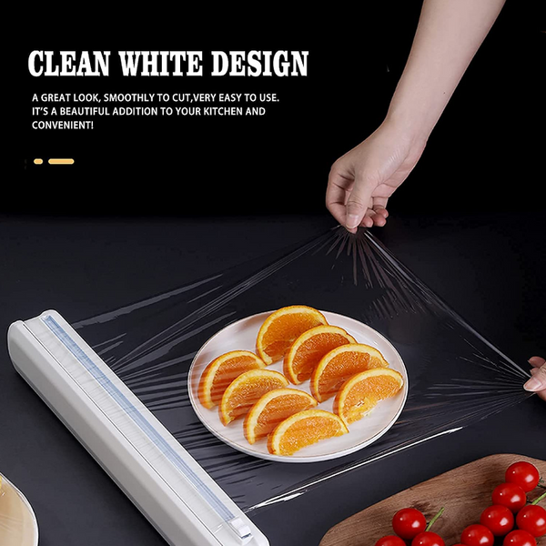 Suction Cup White Plastic Wrap Cutter Kitchen Tools Cling Film Foil & Food Wraps