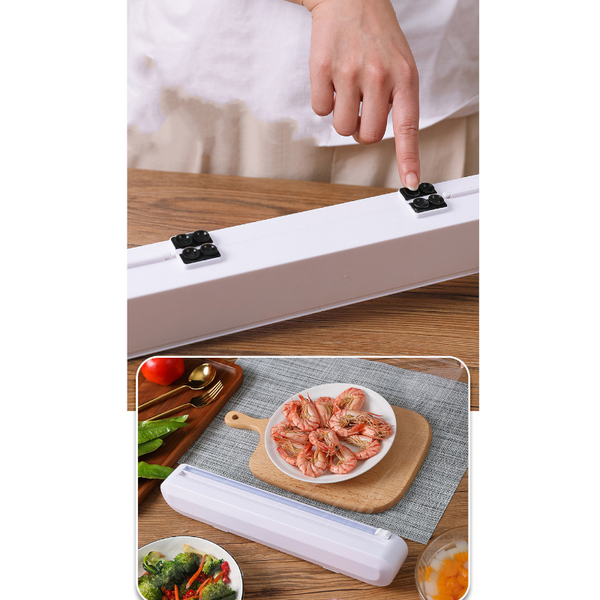 Suction Cup White Plastic Wrap Cutter Kitchen Tools Cling Film Foil & Food Wraps