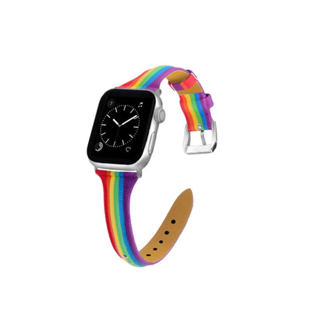 38-40Mm Colorful Artificial Leather Strap Replacement Suitable For Apple Watch5 2 1