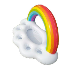 Summer Party Bucket Rainbow Cloud Cup Holder Inflatable Pool Float Beer Drinking Cooler Table Bar Tray Beach Swimming Ring