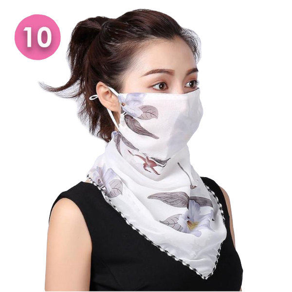 Summer Masks Flower Printed Women's Large Neck Guard Sun Protection Scarf Scarves & Wraps