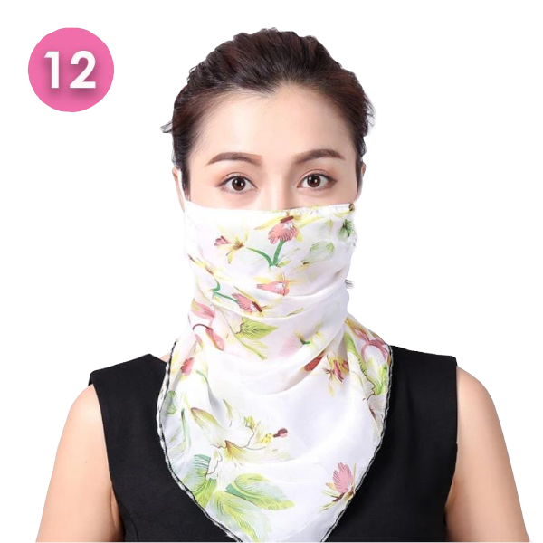 Summer Masks Flower Printed Women's Large Neck Guard Sun Protection Scarf Scarves & Wraps