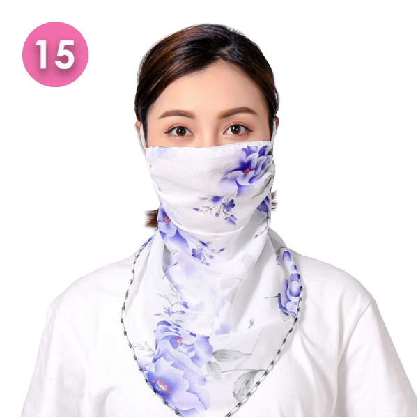 Summer Masks Flower Printed Women's Large Neck Guard Sun Protection Scarf Scarves & Wraps