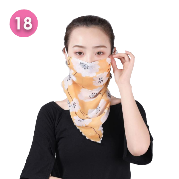 Summer Masks Flower Printed Women's Large Neck Guard Sun Protection Scarf Scarves & Wraps