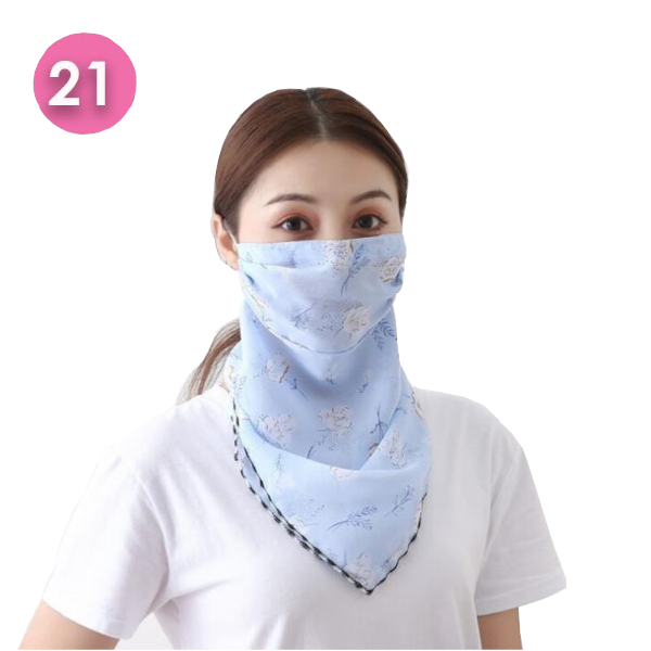 Summer Masks Flower Printed Women's Large Neck Guard Sun Protection Scarf Scarves & Wraps