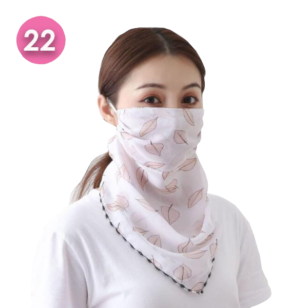 Summer Masks Flower Printed Women's Large Neck Guard Sun Protection Scarf Scarves & Wraps