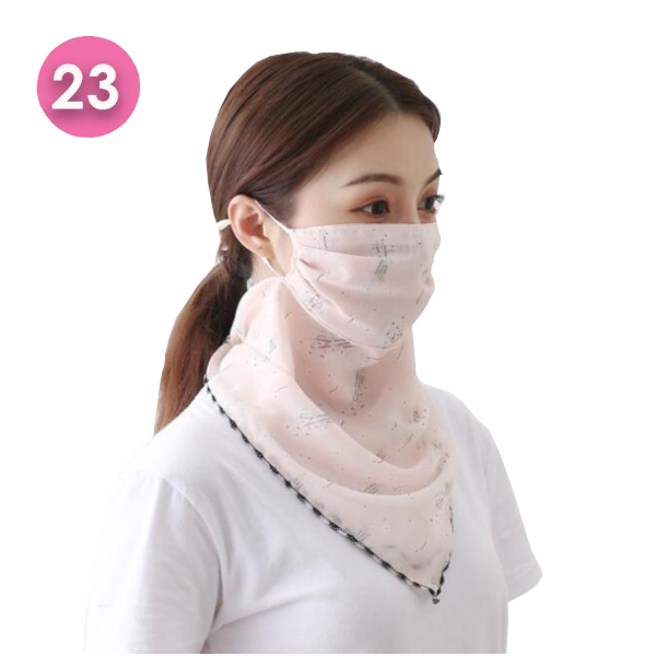 Summer Masks Flower Printed Women's Large Neck Guard Sun Protection Scarf Scarves & Wraps