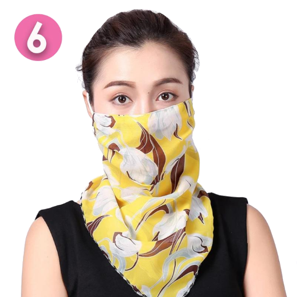 Summer Masks Flower Printed Women's Large Neck Guard Sun Protection Scarf