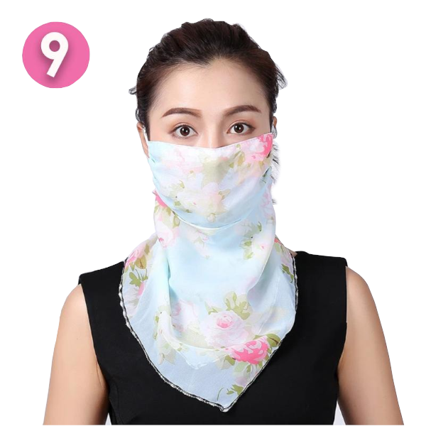 Summer Masks Flower Printed Women's Large Neck Guard Sun Protection Scarf Scarves & Wraps