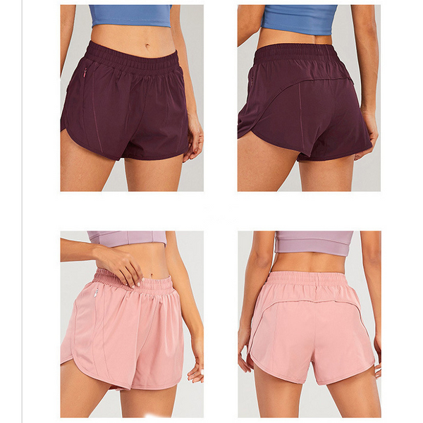 Summer Sports Shorts With Zipper Pockets Breathable Loose Outdoor Running Pants For Women Activewear Shorts