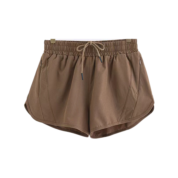 Summer Sports Shorts With Zipper Pockets Breathable Loose Outdoor Running Pants For Women Activewear Shorts