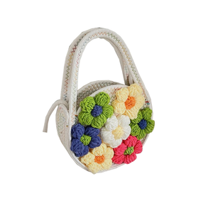 Summer New Cotton String Women's Woven Bag Flower Fresh One-Shoulder Portable