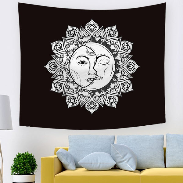 Moon On Wall Tapestry Tapestries