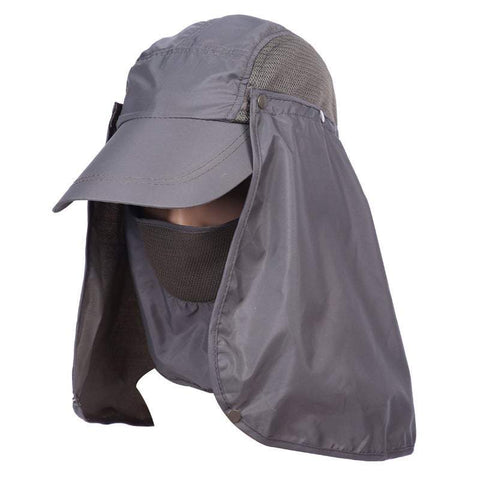 Hats Headwear Sun Fishing With Face Masks Outdoor Windproof Neck Dark Grey