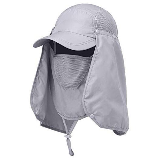 Hats Headwear Sun Fishing With Face Masks Outdoor Windproof Neck Grey Hats & Headwear