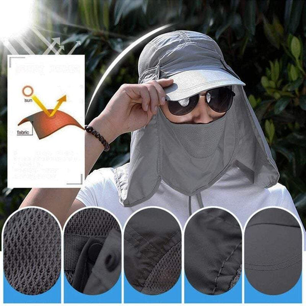 Hats Headwear Sun Fishing With Face Masks Outdoor Windproof Neck Grey Hats & Headwear