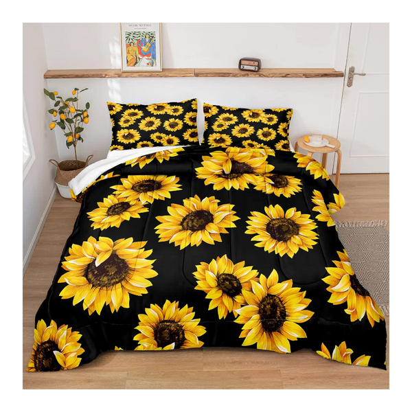 Scandi Dream Soft Floral Comforter Set Neutral 3Piece Look Comforter Sets Queen