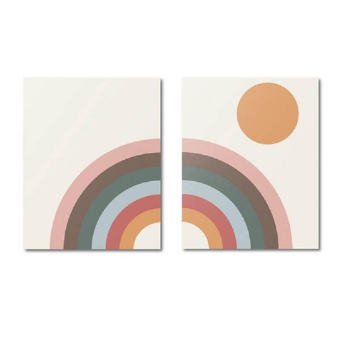Sunny Rainbows Cartoon Trendy Poster Nursery Canvas Painting Prints Wall Art Posters & Prints