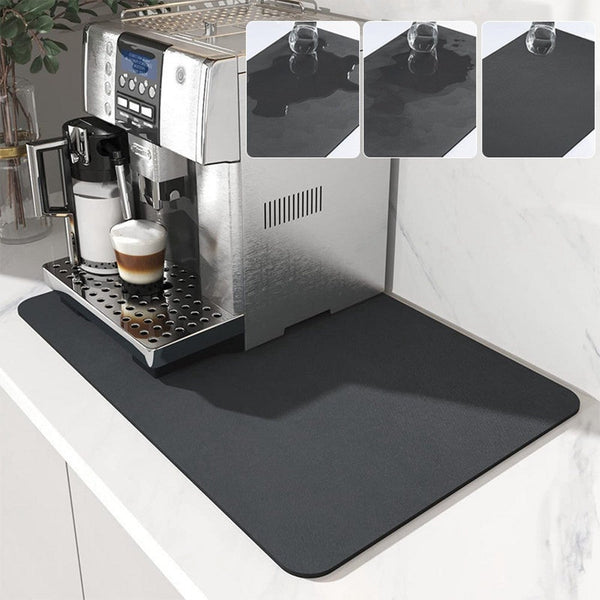 Super Absorbent Drainer Placemat Kitchen Coffee Mat Drying Bar 2 Colours Kitchen Bench Mats
